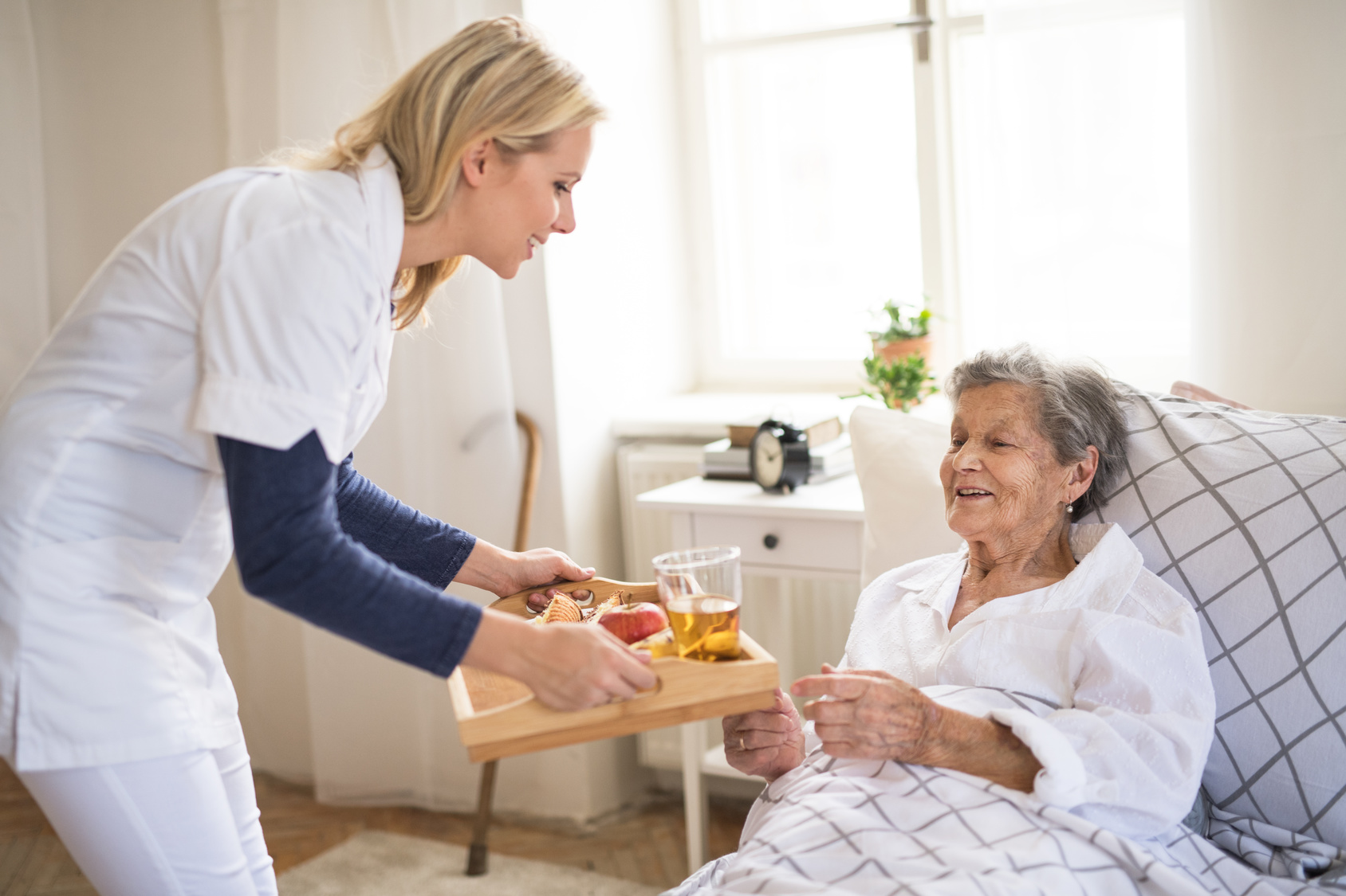 Caregiver with senior